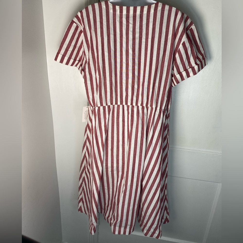 Eloquii NWT Nordstrom Red Striped Button-Down Mid… - image 5